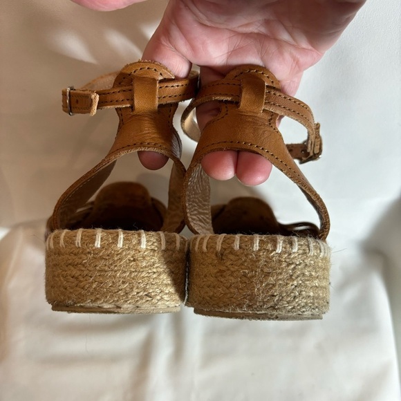 HARMONICA Sz 8.5 Sandals Huarache Fisherman Leather Espadrilles Ankle Strap - Picture 9 of 14
